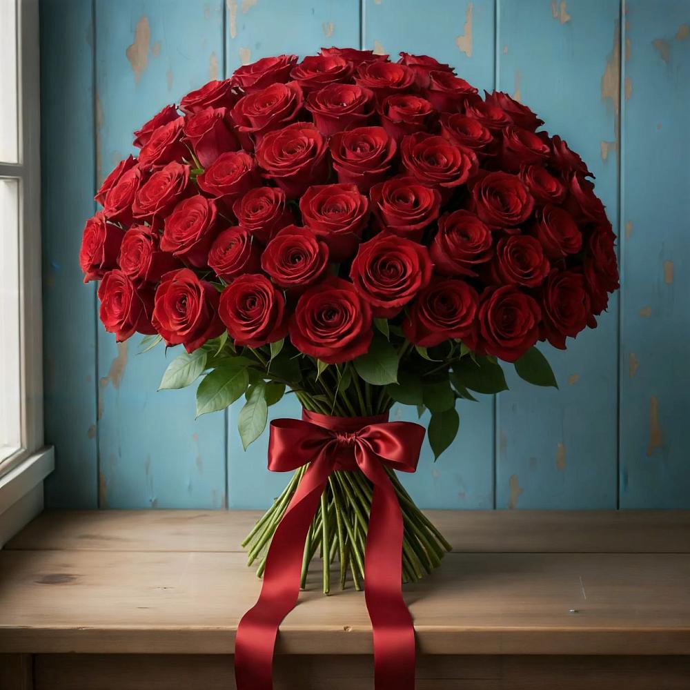 Букет Красные розы Блэк Меджик в Абазе