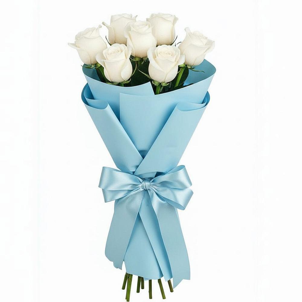 Букет 7 белых роз Проуд в Абазе