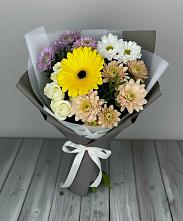 Букет цветов из:  Розы, Герберы и Хризантемы в Абазе