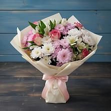 Букет цветов из:  Хризантемы, Альстромерии и Розы в Абазе