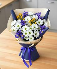 Букет цветов из:  Розы, Ирисы и Хризантемы #REPLACE_PRED# Абазе