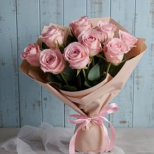 9 розовых роз в Абазе Букет цветов из:  Розы в Абазе