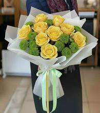 Букет цветов из:  Хризантемы и Розы #REPLACE_PRED# Абазе