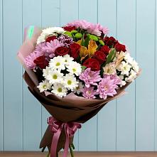 Букет цветов из:  Розы, Хризантемы и Альстромерии #REPLACE_PRED# Абазе