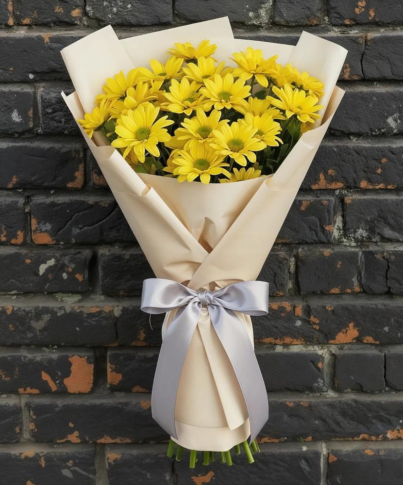 Букет Желтое настроение в Абазе Букет цветов из: Хризантемы в Абазе