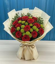 Букет Стихотворение в Абазе Букет цветов из:  Розы и Хризантемы в Абазе